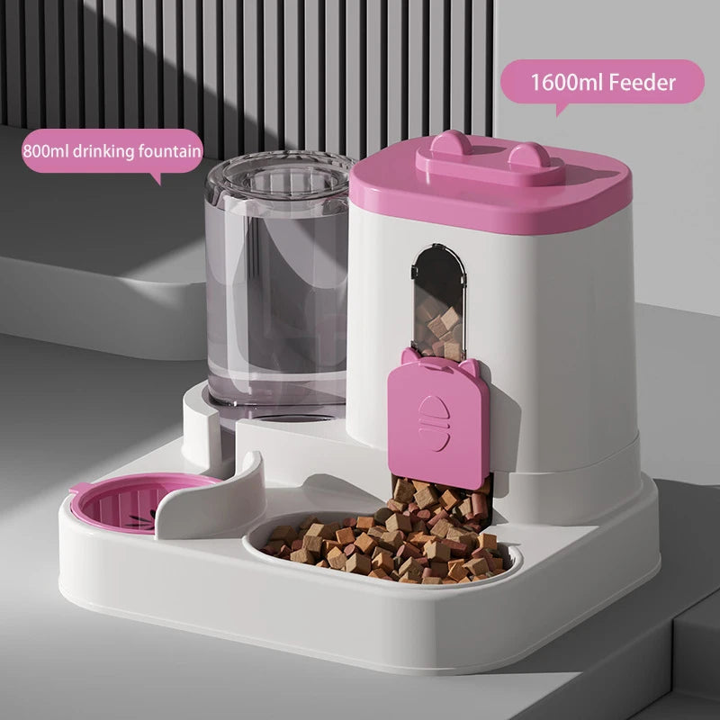 Large Capacity Integrated Pet Feeder & Water Dispenser – All-in-One Station