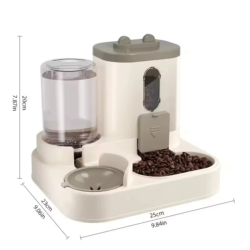 Large Capacity Integrated Pet Feeder & Water Dispenser – All-in-One Station