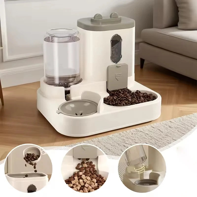 Large Capacity Integrated Pet Feeder & Water Dispenser – All-in-One Station