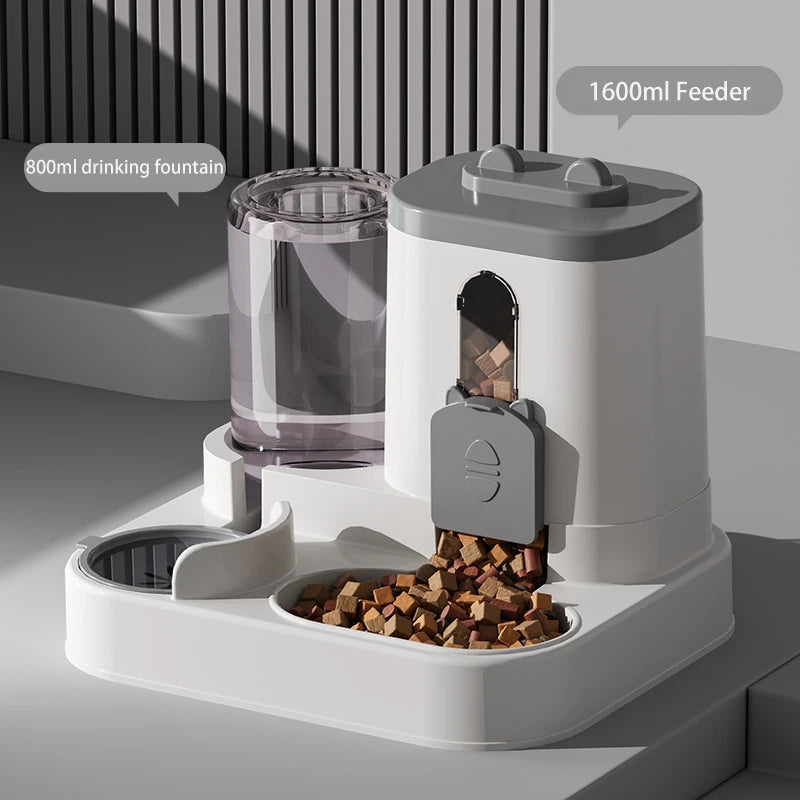 Large Capacity Integrated Pet Feeder & Water Dispenser – All-in-One Station