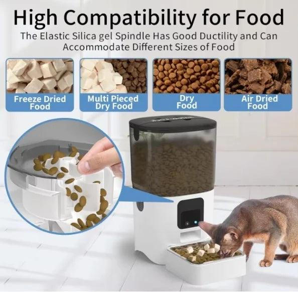 Smart WiFi Pet Feeder with APP Control – Remote Feeding for Cats & Dogs