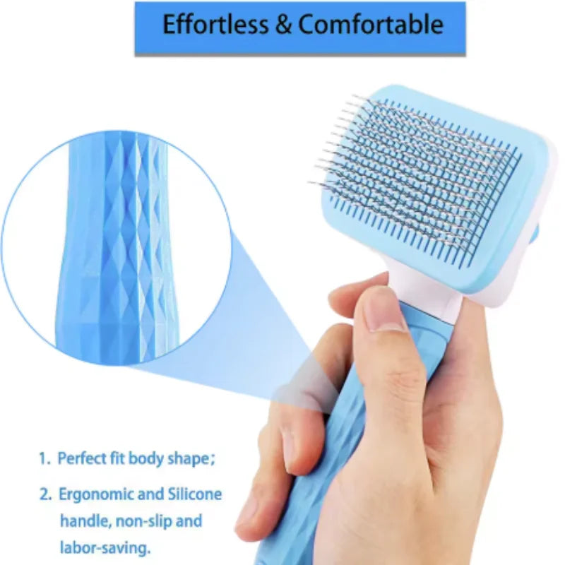 Self-Cleaning Pet Grooming & Massage Comb
