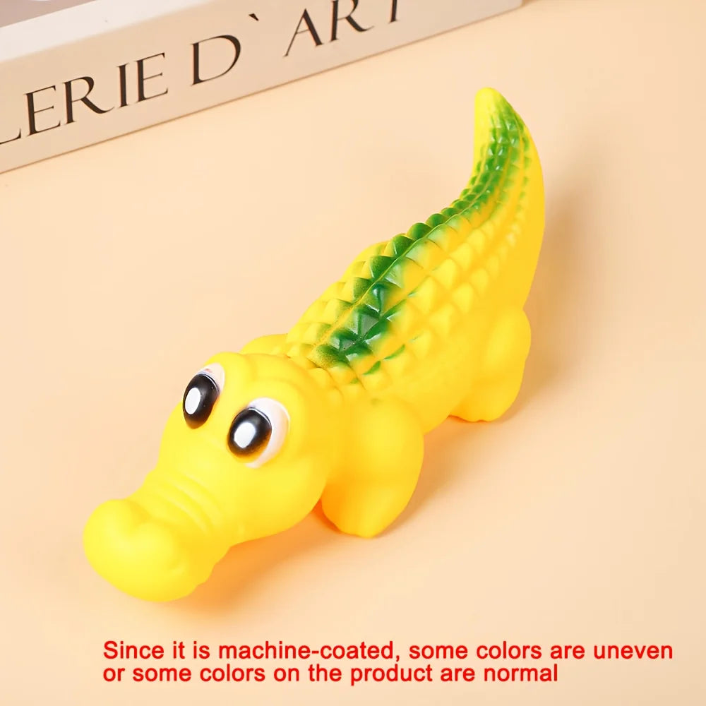 Squeaky Rubber Crocodile Dog Toy – Durable Chew & Play Pet Toy for Dogs,Fun Animal Design for Interactive Games(Assorted Colors)