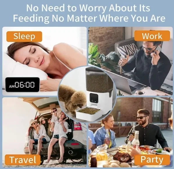 Smart WiFi Pet Feeder with APP Control – Remote Feeding for Cats & Dogs