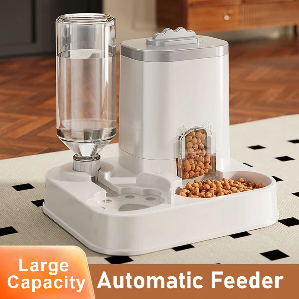 Large Capacity Automatic Pet Feeder & Water Dispenser – Cats & Dogs