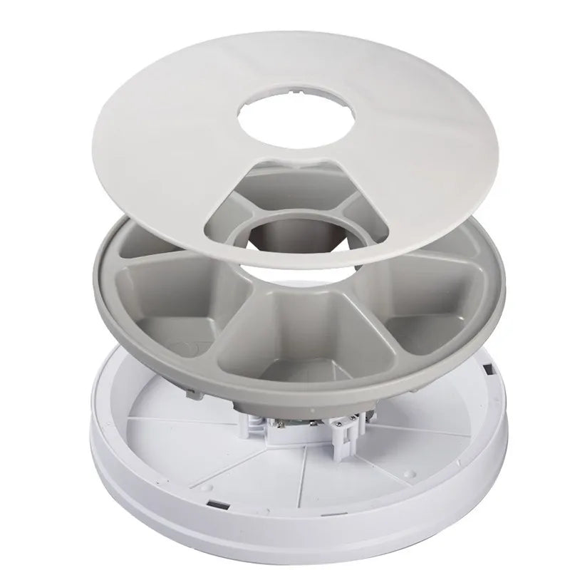 6-Meal 6-Grid Smart Control Pet Feeder – Timed Dry Food Dispenser