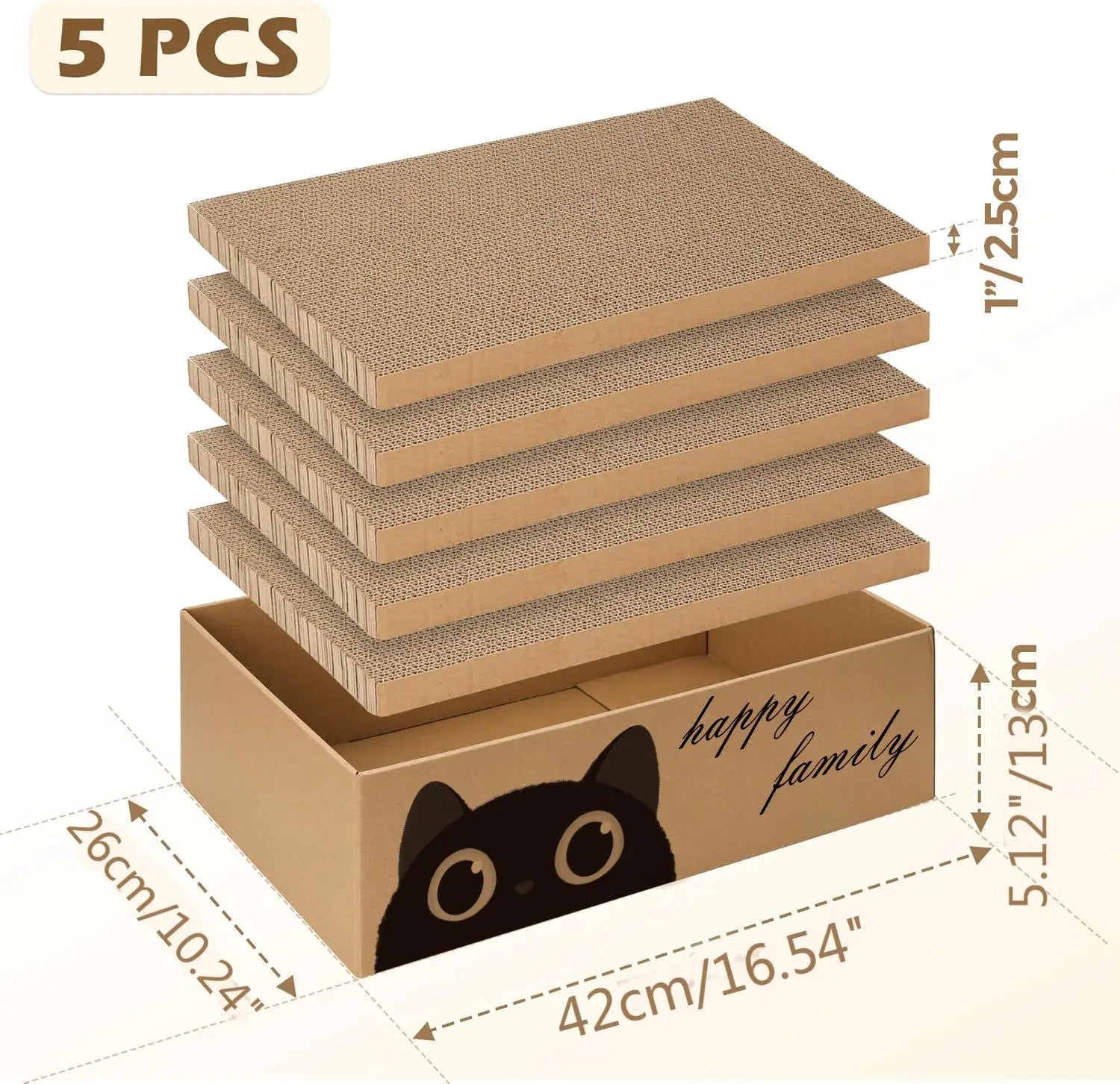 Cardboard Cat Scratching Pad & Bed Combo – Non-Shedding All-Season Pet Bed