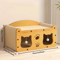 Cat Scratch Sofa with Cardboard Nest, Scratch Column & Interactive Toys – All-in-One