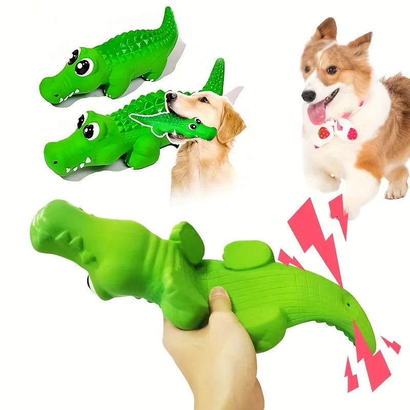 Squeaky Rubber Crocodile Dog Toy – Durable Chew & Play Pet Toy for Dogs,Fun Animal Design for Interactive Games(Assorted Colors)