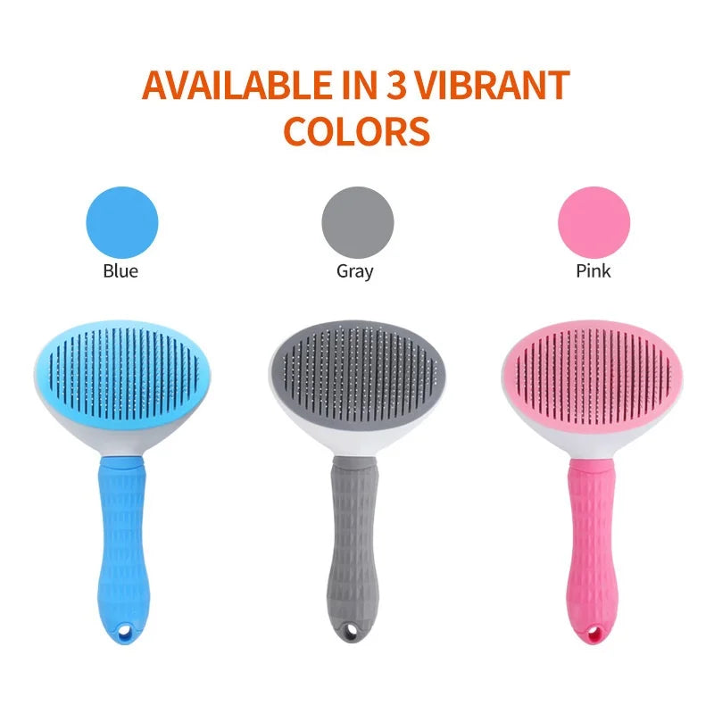 Self-Cleaning Pet Grooming & Massage Comb