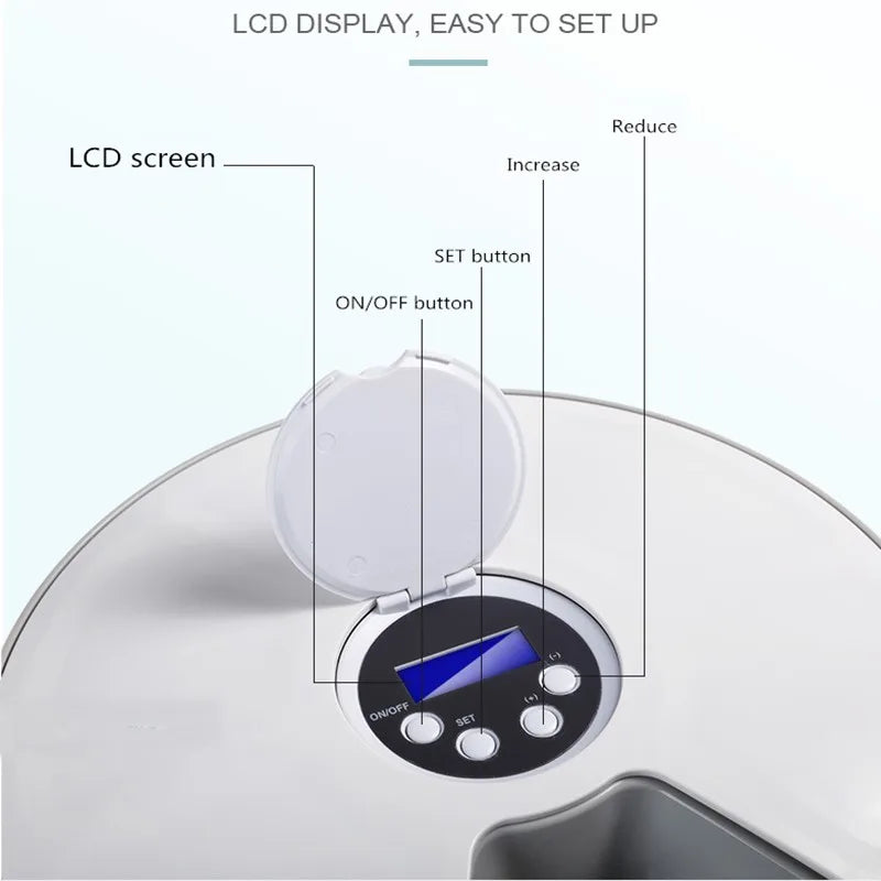 6-Meal 6-Grid Smart Control Pet Feeder – Timed Dry Food Dispenser