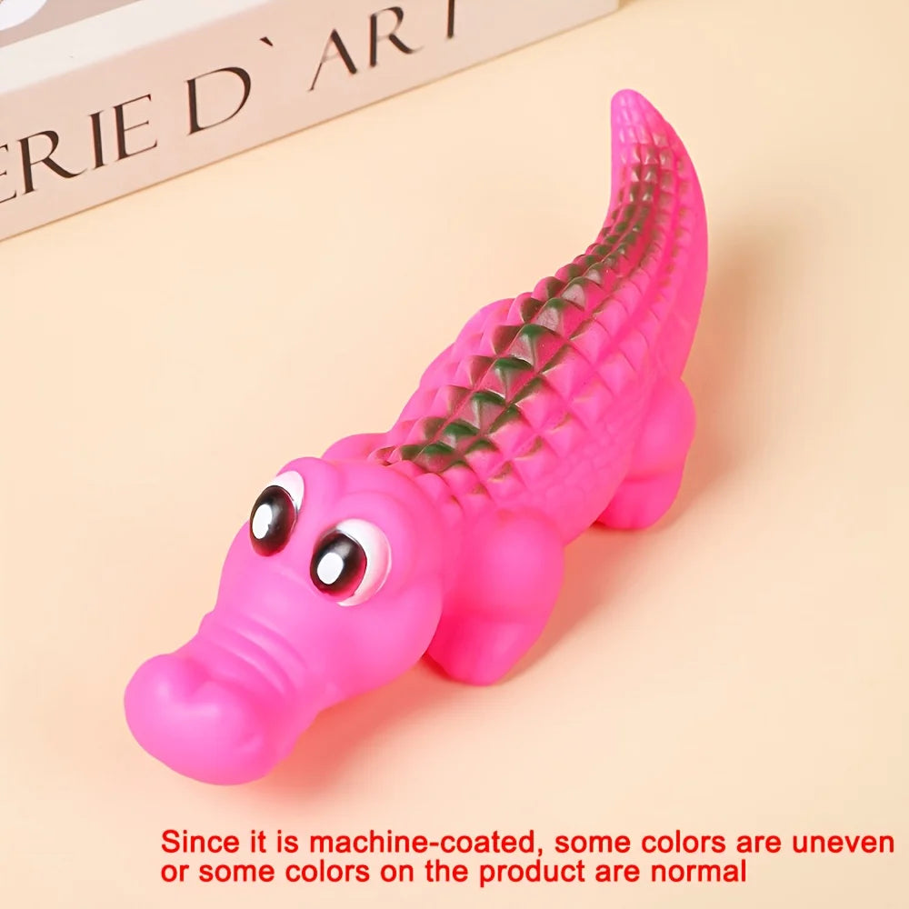 Squeaky Rubber Crocodile Dog Toy – Durable Chew & Play Pet Toy for Dogs,Fun Animal Design for Interactive Games(Assorted Colors)