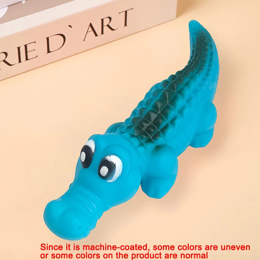 Squeaky Rubber Crocodile Dog Toy – Durable Chew & Play Pet Toy for Dogs,Fun Animal Design for Interactive Games(Assorted Colors)