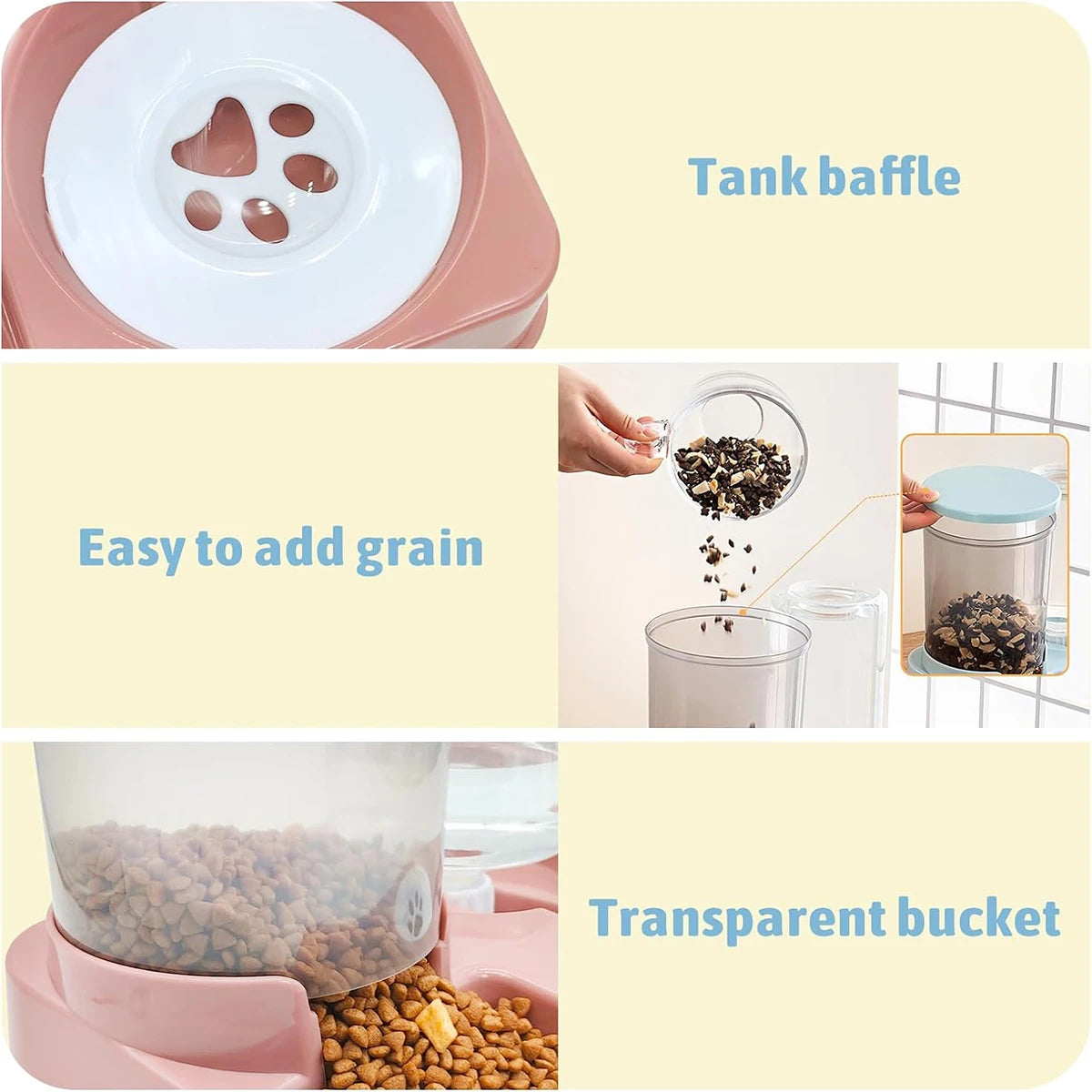 2-in-1 Automatic Pet Food & Water Feeder Set – Tilted Gravity Dispenser
