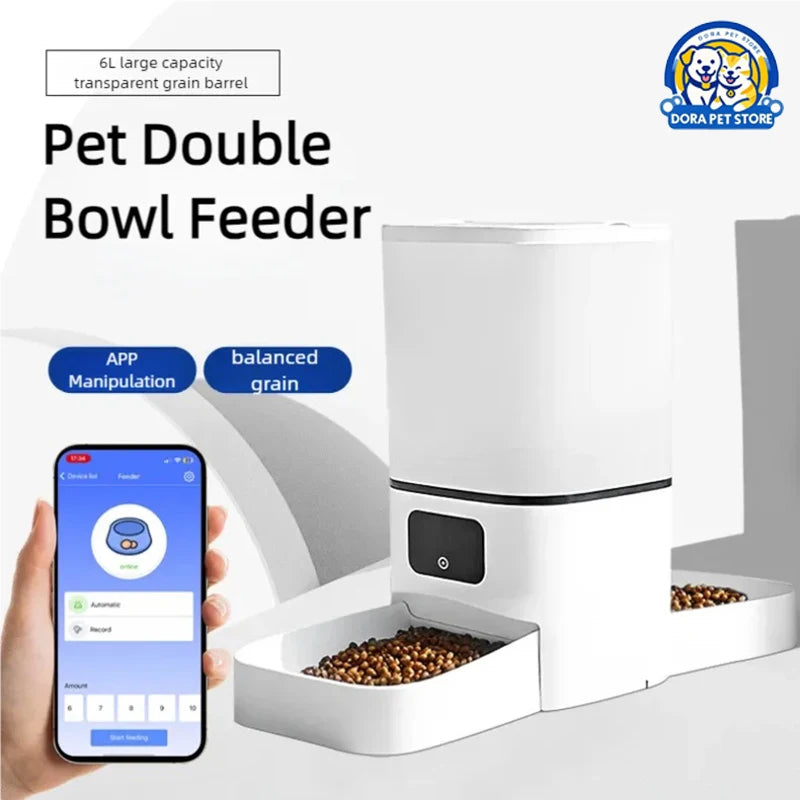 6L Smart Pet Feeder with HD Camera & Two-Way Audio