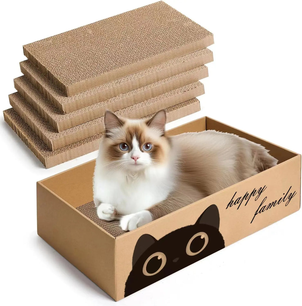 Cardboard Cat Scratching Pad & Bed Combo – Non-Shedding All-Season Pet Bed