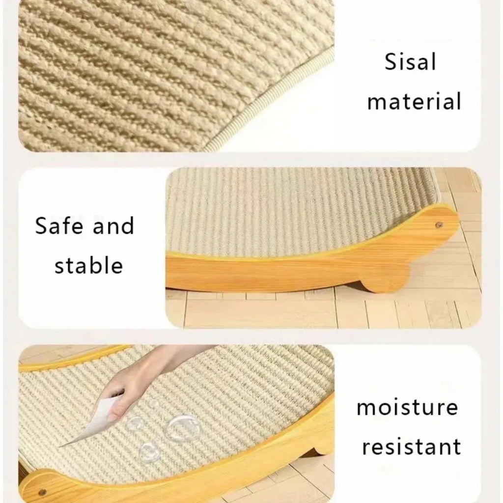 Wooden Cat Scratching Pad & Sleeping Bed – Detachable Wear-Resistant Scratcher