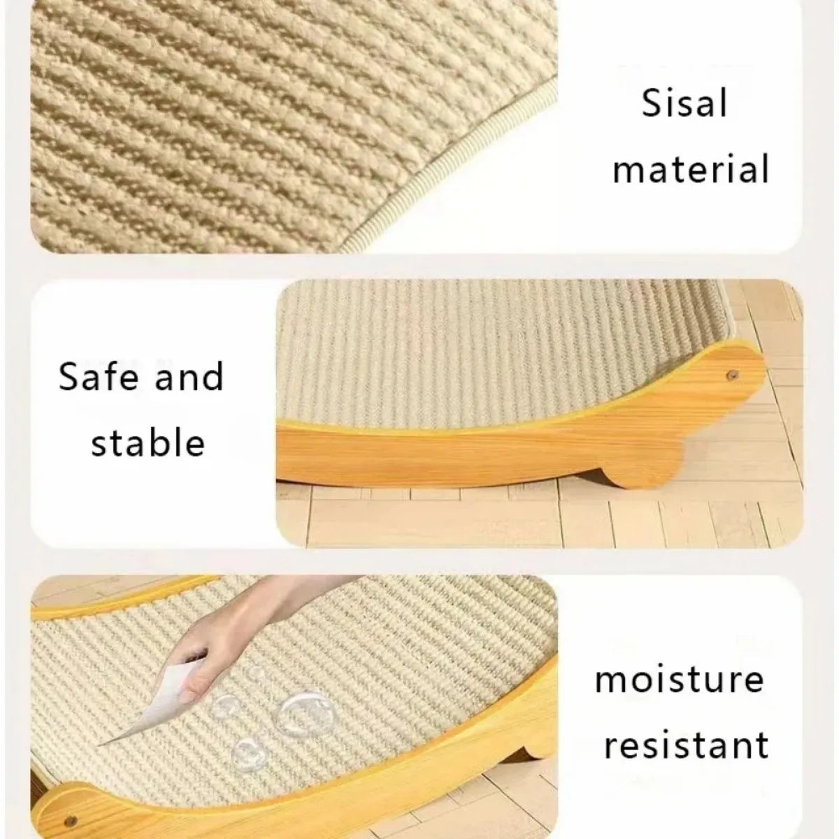Wooden Cat Scratching Pad & Sleeping Bed – Detachable Wear-Resistant Scratcher
