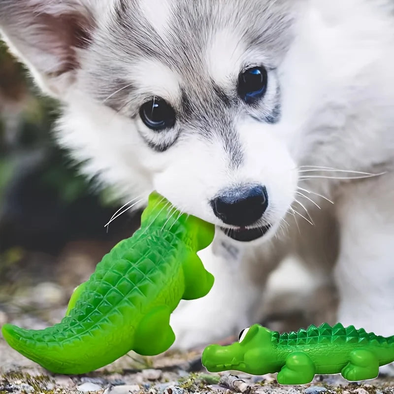 Squeaky Rubber Crocodile Dog Toy – Durable Chew & Play Pet Toy for Dogs,Fun Animal Design for Interactive Games(Assorted Colors)