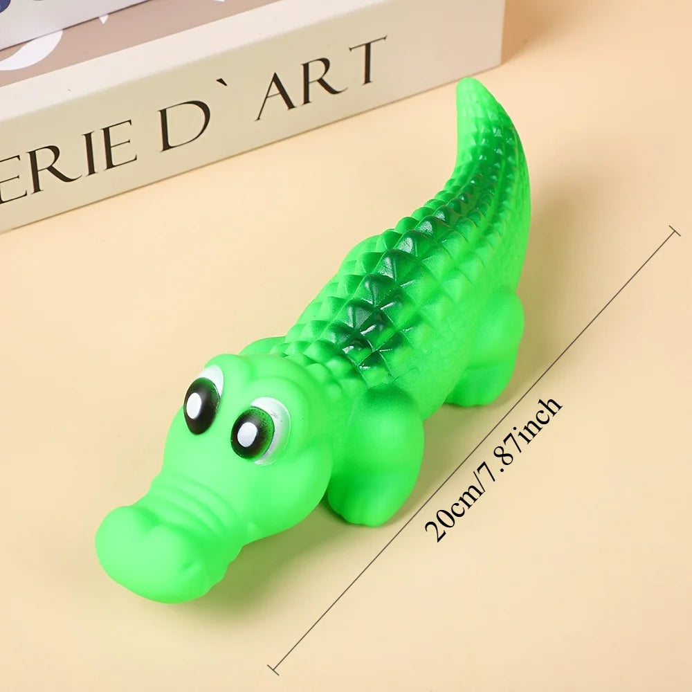 Squeaky Rubber Crocodile Dog Toy – Durable Chew & Play Pet Toy for Dogs,Fun Animal Design for Interactive Games(Assorted Colors)