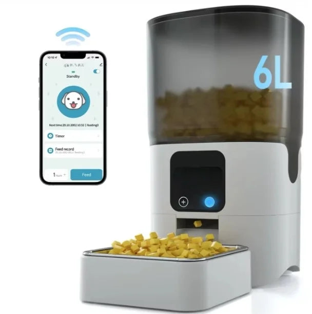 Smart WiFi Pet Feeder with APP Control – Remote Feeding for Cats & Dogs