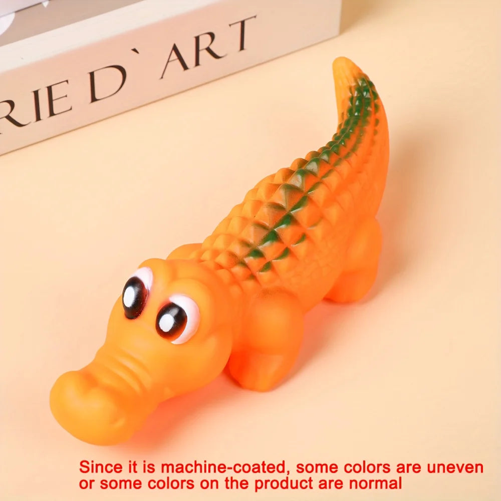 Squeaky Rubber Crocodile Dog Toy – Durable Chew & Play Pet Toy for Dogs,Fun Animal Design for Interactive Games(Assorted Colors)