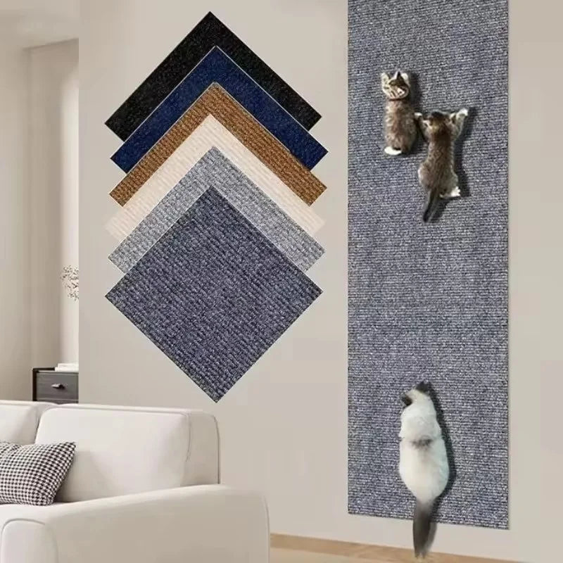 Cat Scratcher Sofa Protector – Self-Adhesive Trimmable Carpet Scratch Mat (7 Colors)