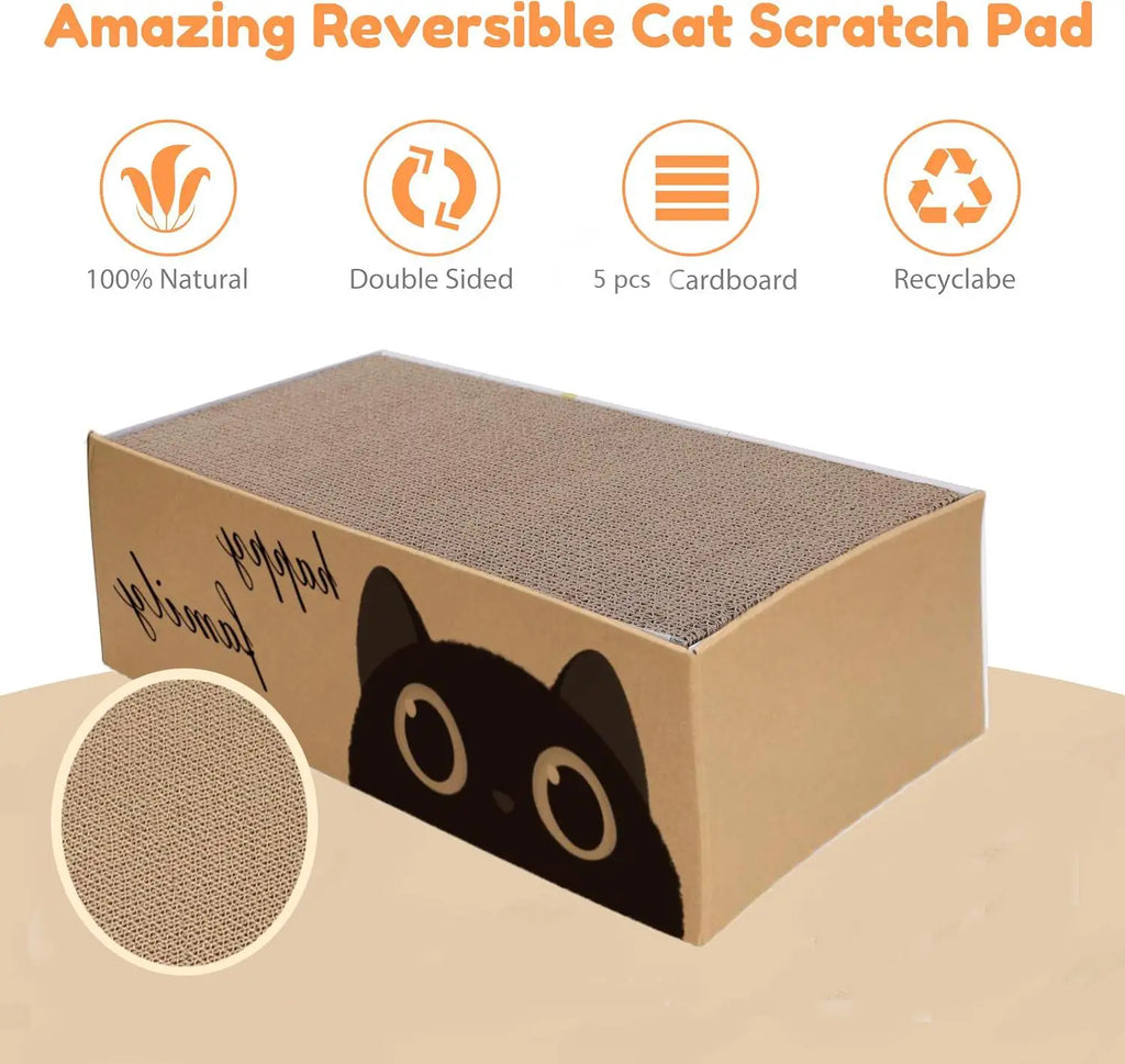 Cardboard Cat Scratching Pad & Bed Combo – Non-Shedding All-Season Pet Bed