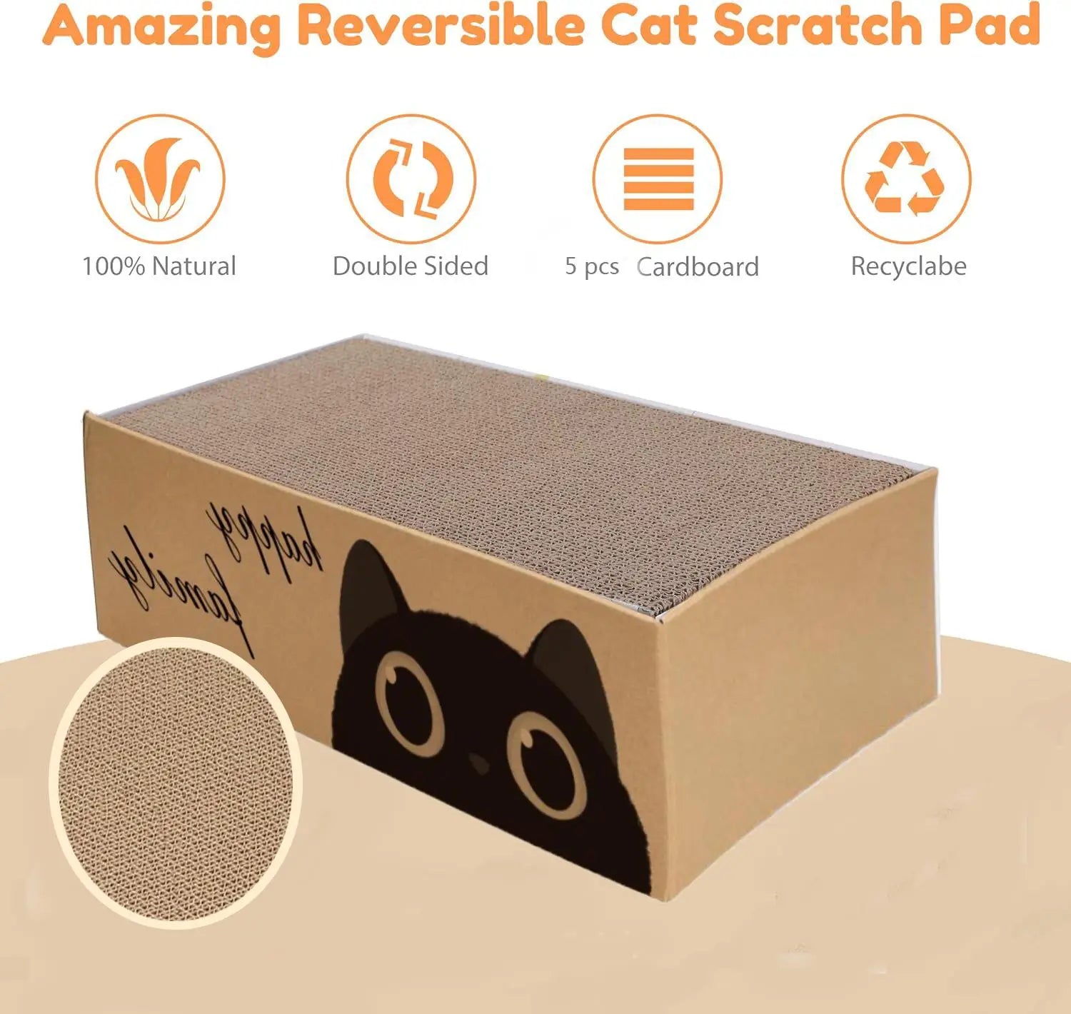 Cardboard Cat Scratching Pad & Bed Combo – Non-Shedding All-Season Pet Bed