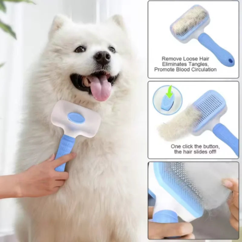 Self-Cleaning Pet Grooming & Massage Comb