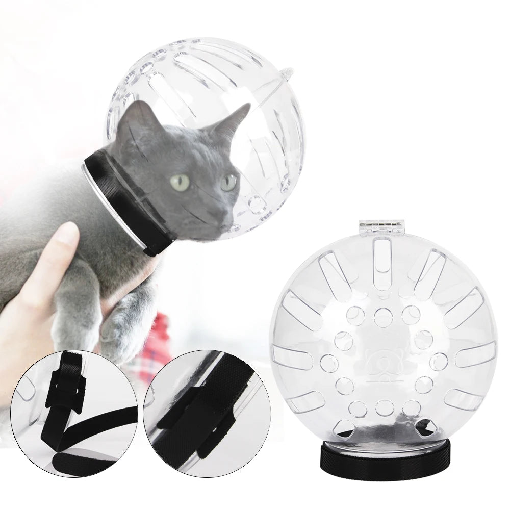 Breathable Cat Grooming Muzzle & Space Hood