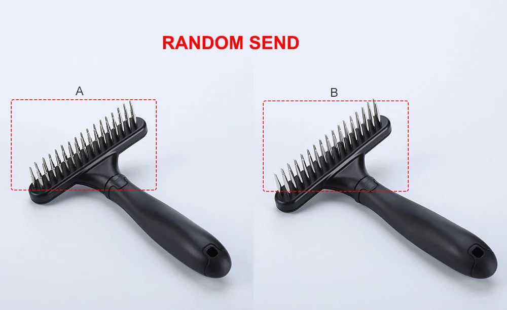 Double Row Pin Undercoat Rake – Deshedding Brush for Dogs & Cats