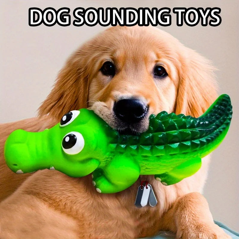 Squeaky Rubber Crocodile Dog Toy – Durable Chew & Play Pet Toy for Dogs,Fun Animal Design for Interactive Games(Assorted Colors)