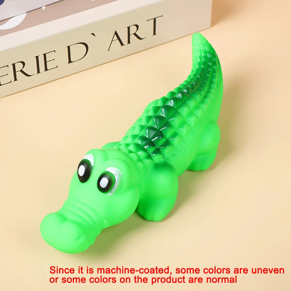 Squeaky Rubber Crocodile Dog Toy – Durable Chew & Play Pet Toy for Dogs,Fun Animal Design for Interactive Games(Assorted Colors)