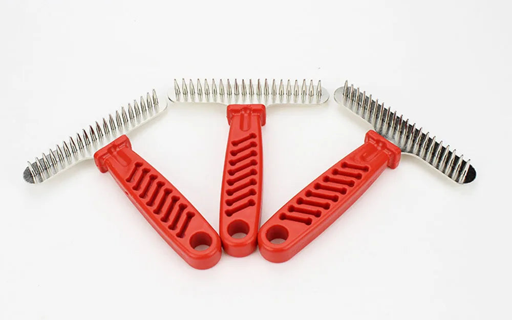Double Row Pin Undercoat Rake – Deshedding Brush for Dogs & Cats