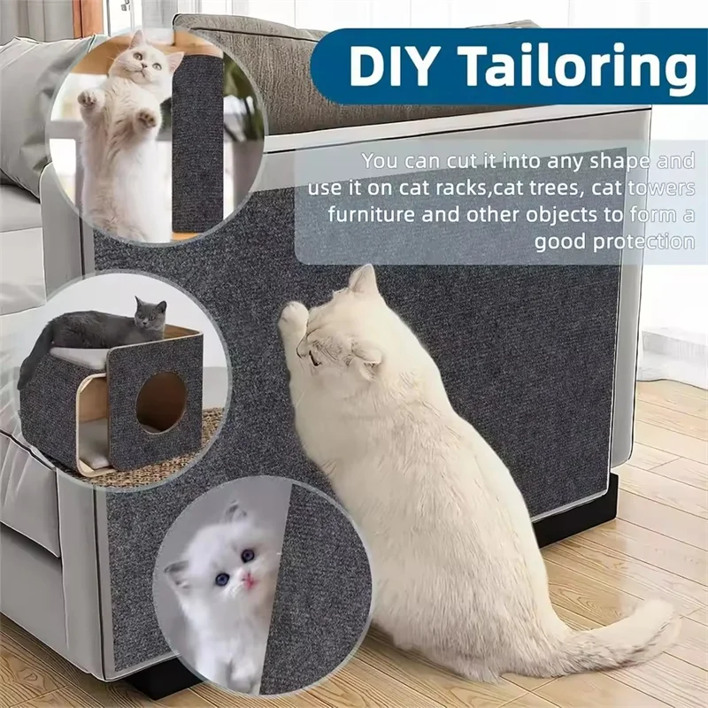 Cat Scratcher Sofa Protector – Self-Adhesive Trimmable Carpet Scratch Mat (7 Colors)