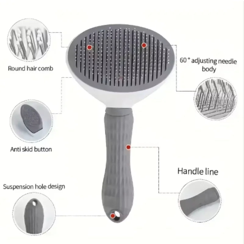 Self-Cleaning Pet Grooming & Massage Comb