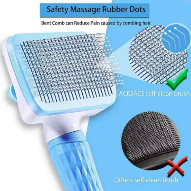 Self-Cleaning Pet Grooming & Massage Comb