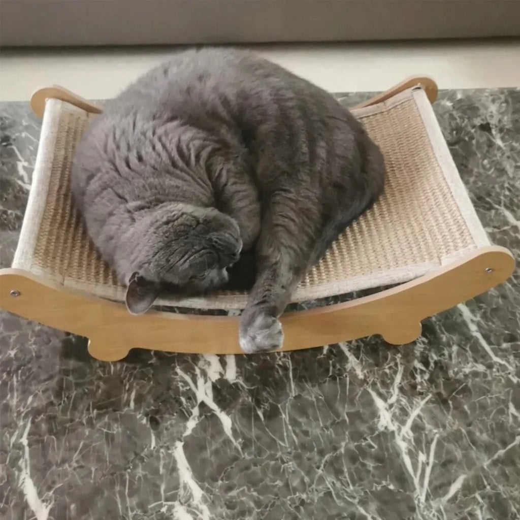 Wooden Cat Scratching Pad & Sleeping Bed – Detachable Wear-Resistant Scratcher