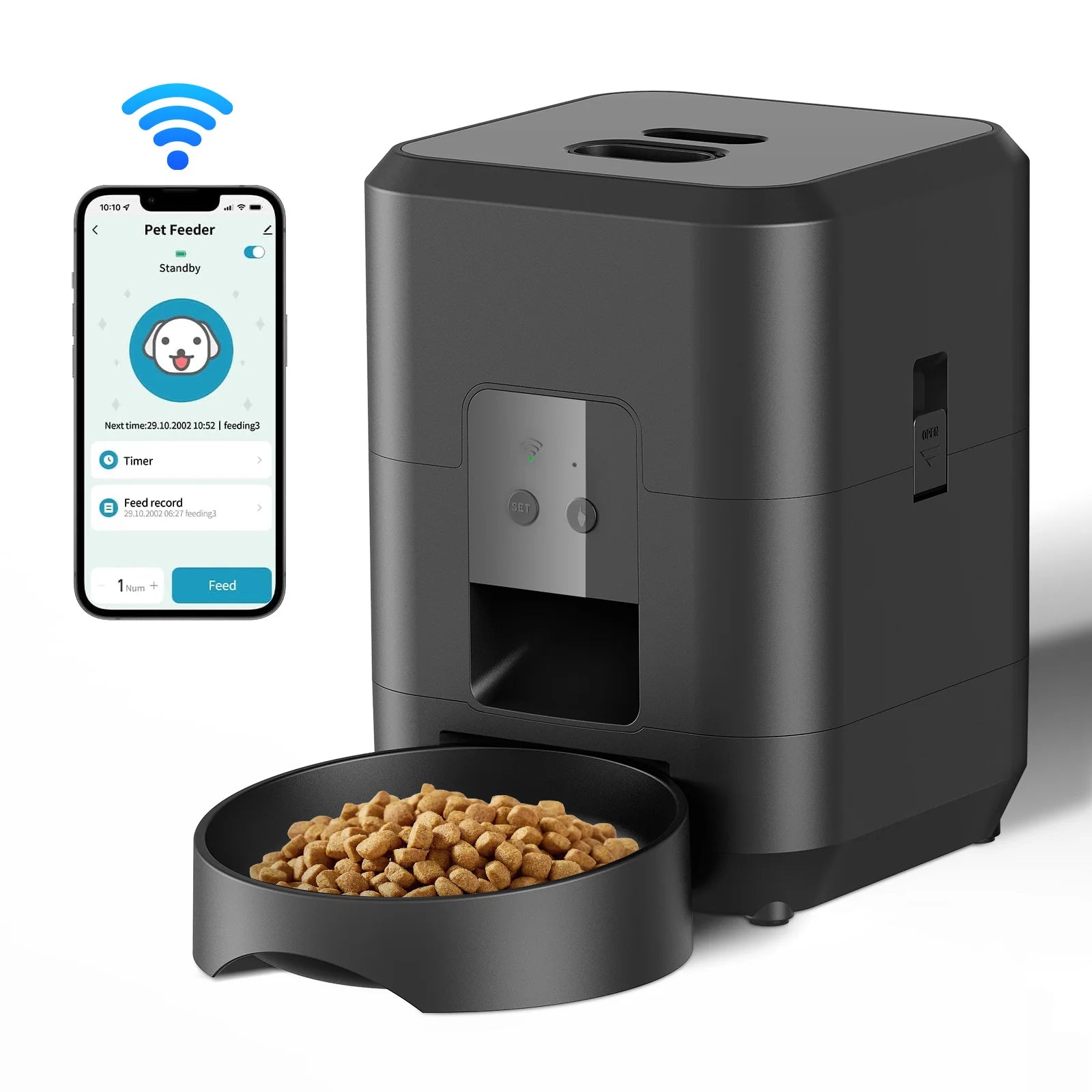Smart Timed Quantitative Pet Feeder – Auto Cat & Dog Food Dispenser