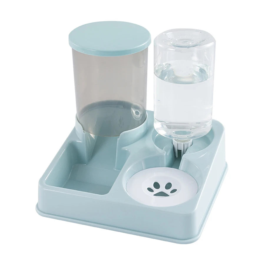 2-in-1 Automatic Pet Food & Water Feeder Set – Tilted Gravity Dispenser